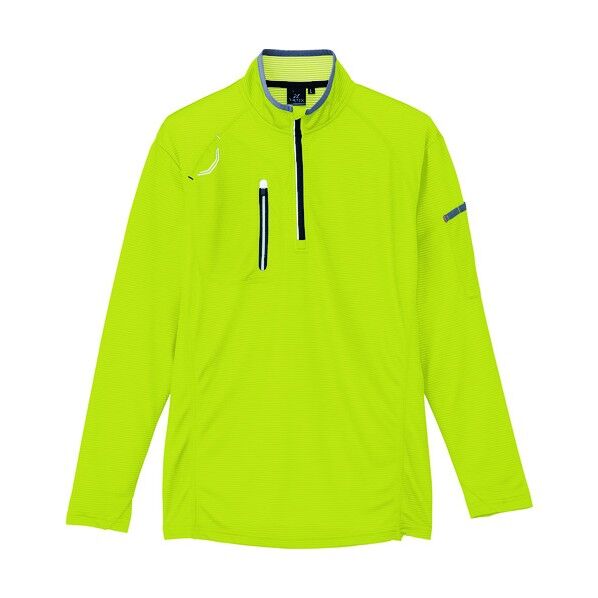 長袖ハーフZIPシャツ（男女兼用） 016ライム 5L 10606 1