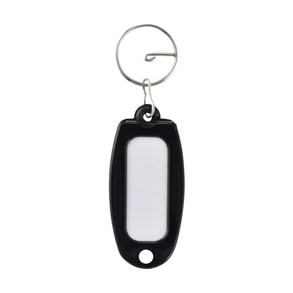 キーホルダー名札(ハードケースタイプ)NF‐BK リング付 ブラック 60×27mm 301011 1個