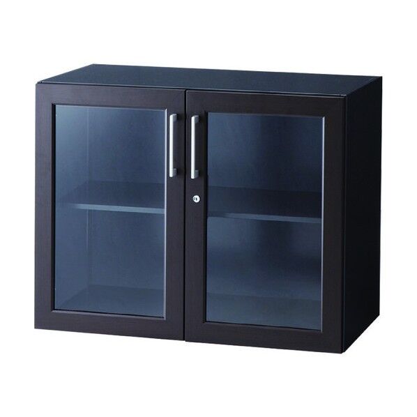 ガラス両開き書庫(鍵付) WRX-0907KGK-DB 1点