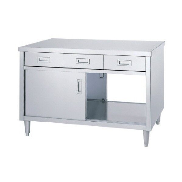 ステンレス保管庫両面引出付ステンレス戸仕様 間口1200×奥行750×高さ800 EDW-12075 1点