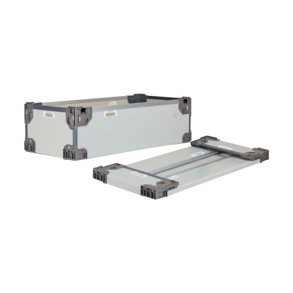 テクセルハイブリッド折りたたみコンテナー 637464 長尺折り畳みコンテナRS-SMグレー/グレー1090×545×250 TERSSMGYGY1090X545X250 1点