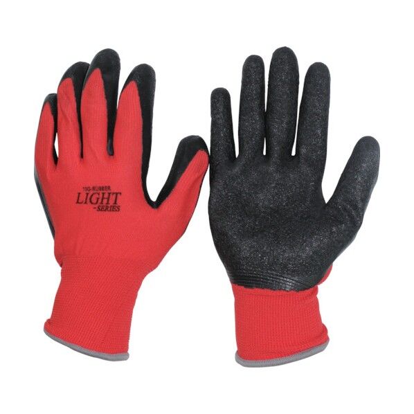 おたふく手袋 13G天然ゴム背抜き手袋 LL レッド A-371 1点