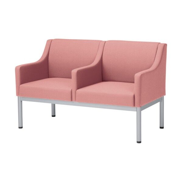 2人用全肘付ロビーチェア ローズ MBC-201HE-ROU5 1点