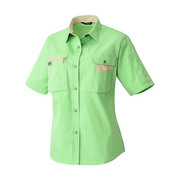 レディース半袖シャツ(ムービンカット)AZ5317-015グリーン×ライトベージュ15 015グリーン×ライトベージュ 15 5317 1