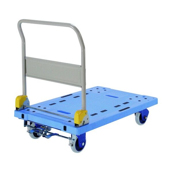 大型環境静音樹脂台車 ハンドル折りたたみ式 フットブレーキ付 HDI7102 1点