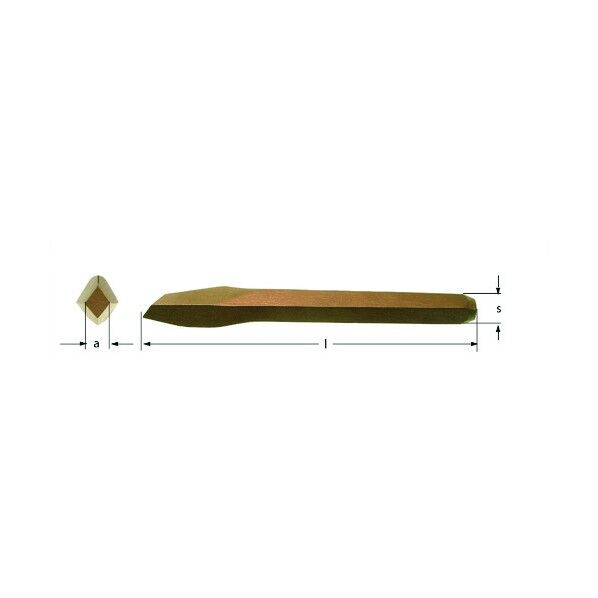 バーコ(BAHCO) Ampco 防爆ダイアモンドポイントチゼル 225 x 60 x 20 mm ME0205B 1...