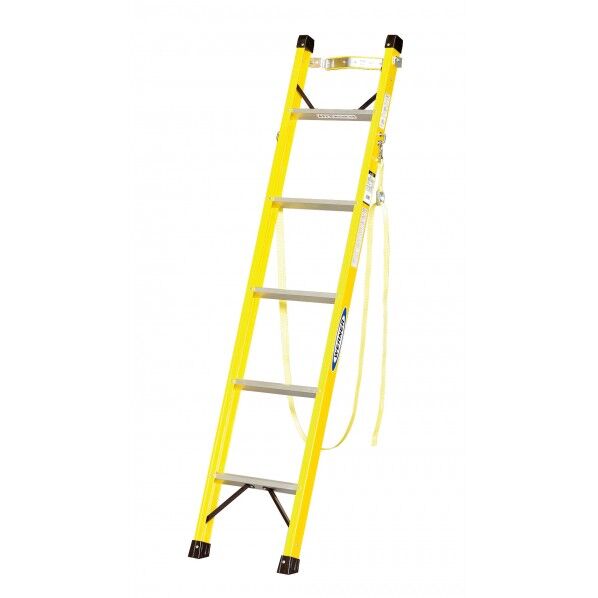 【車上渡し】FRP製1連ハシゴ FRP-1L型 ポールグリップ付き 1.8m ブラック FRP-1L18G 1点