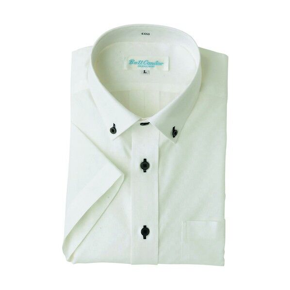 半袖ボタンダウンシャツ 001ホワイト L 43058 1点