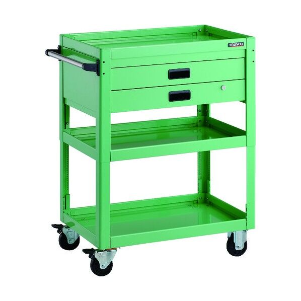 ツールワゴン ドルフィン 高さ調節式 750X500 2段引出 YG色 DLWS-A973X-YG 1点