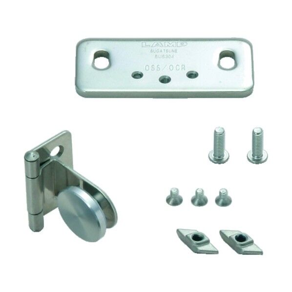 ステンレス鋼製ガラス蝶番アルミフレーム取付用セット AS-GH34-0SS-30-6 1セット