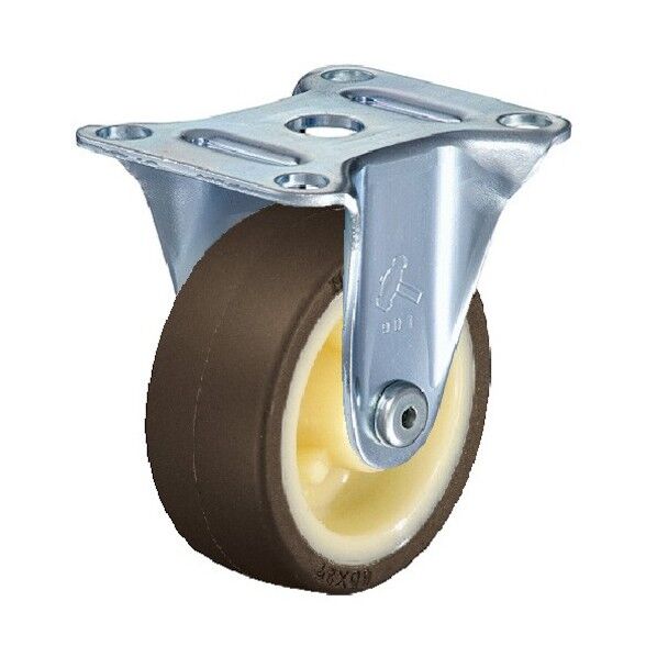 プレート式キャスター 固定式 ウレタン車輪(ナイロンホイール)