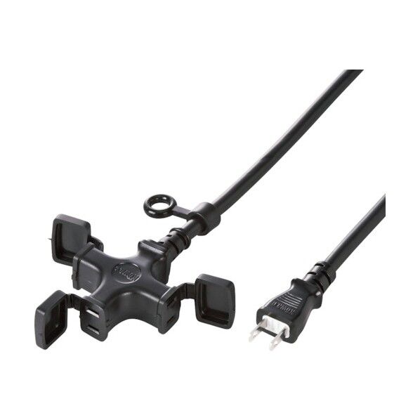 電源延長コード(3分岐・2P)防塵キャップ付き TAP-EX32-10BKN 1点