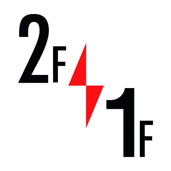 ロフト階数表示板450角 マグネット 2F/1F 6300003370 1点