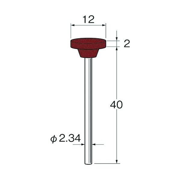 軸付シリコンゴム砥石外径(mm):12粒度(#):320 R1142 5本