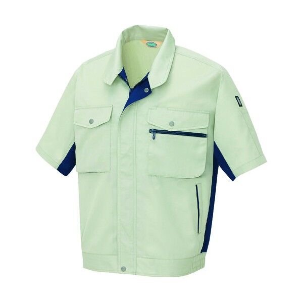 半袖ブルゾン(男女兼用) 003アースグレー×ネイビー 4L 281 1