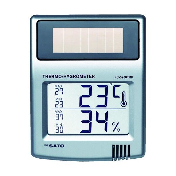 佐藤ソーラーデジタル温湿度計 PC-5200TRH 1点