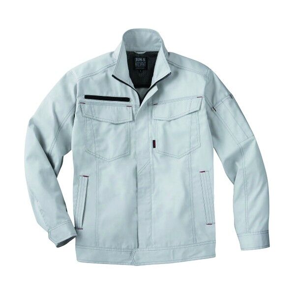 夏 長袖ブルゾン シルバー色 Mサイズ WA11711-6-M 1点