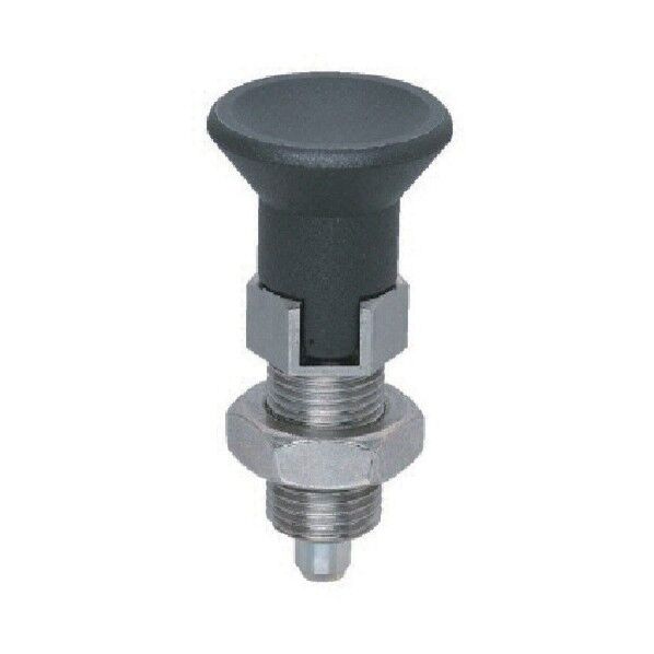 インデックスプランジャー ノーズロック型 ダブルナット SUS製 ノーズ焼入有り