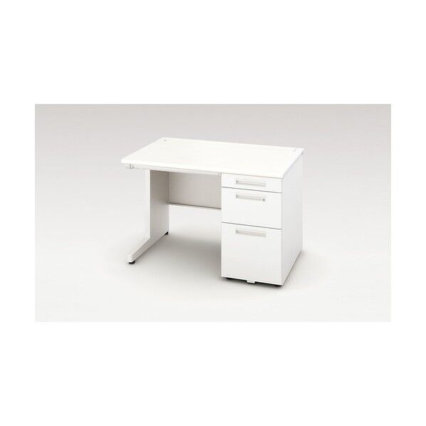 片袖デスク ロングレール仕様 XEHH117K-WH 1点