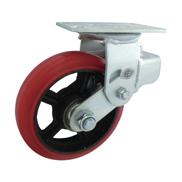 重荷重用緩衝スプリング付キャスター固定車