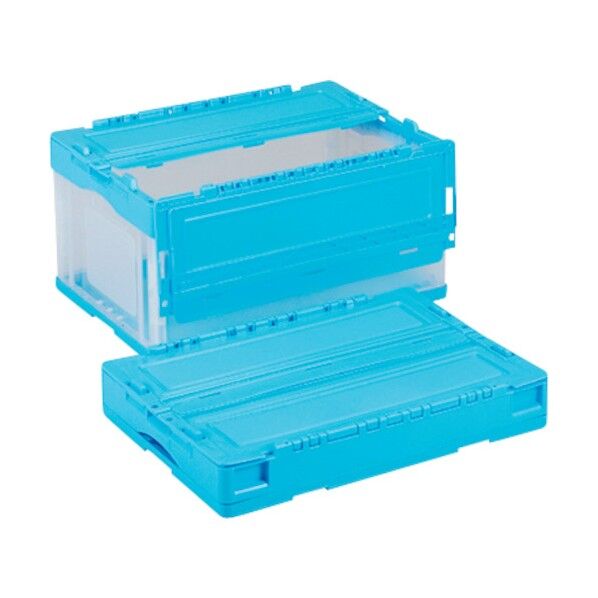 折りたたみコンテナーCS-S41NR 青/透明 CSS41NRBT 1点
