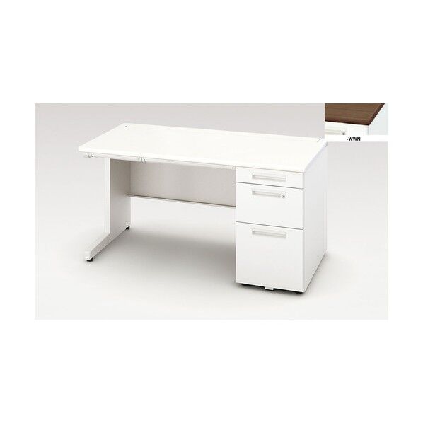 片袖デスク (ロングストローク引出し) XEHH147K-WWN 1点