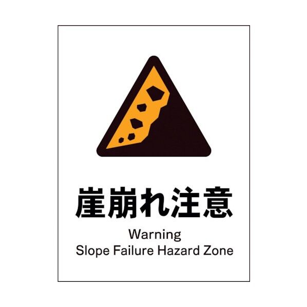 グリーンクロス JIS 警告標識 タテ JHB-22E 崖崩れ注意 1146520222 1