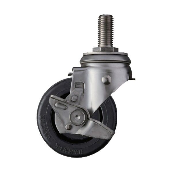 SUS サイドSP付 ねじ込み ゴム車100mm 313SA-RU100 1点