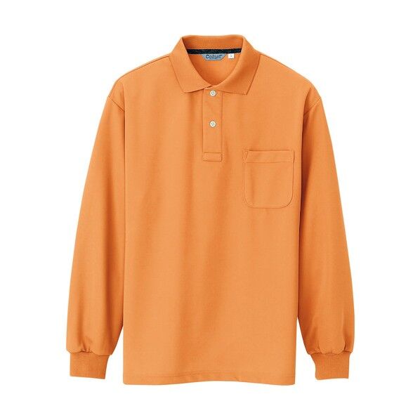 メンズ長袖ポロシャツ 012オレンジ 3L CL1001 1