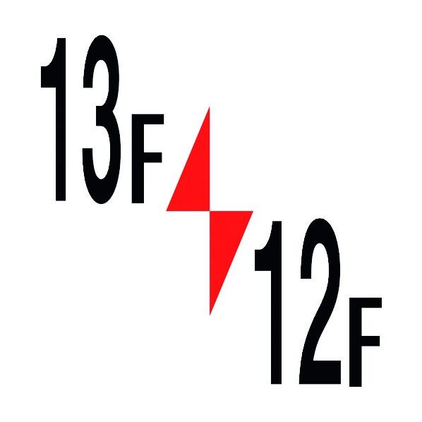 ロフト階数表示板600角 13F/12F 6300000502 1点