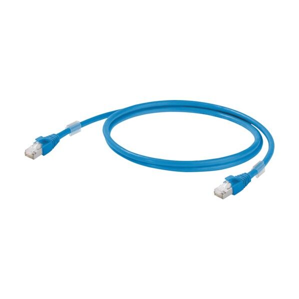 日本ワイドミュラー 両端RJ45コネクタ付き産業用イーサネットケーブル(二重シールド構造)青色2.0m 1165900020 1点