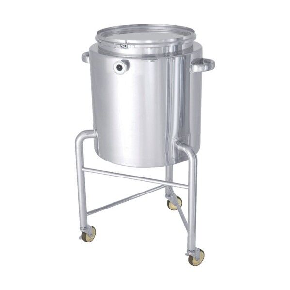 ステンレスホッパー型バンド式ジャケット容器脚付