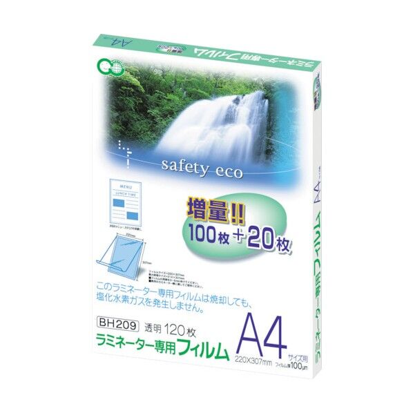 アスカ ラミネーター専用フィルム120枚A4サイズ用 BH209 120枚