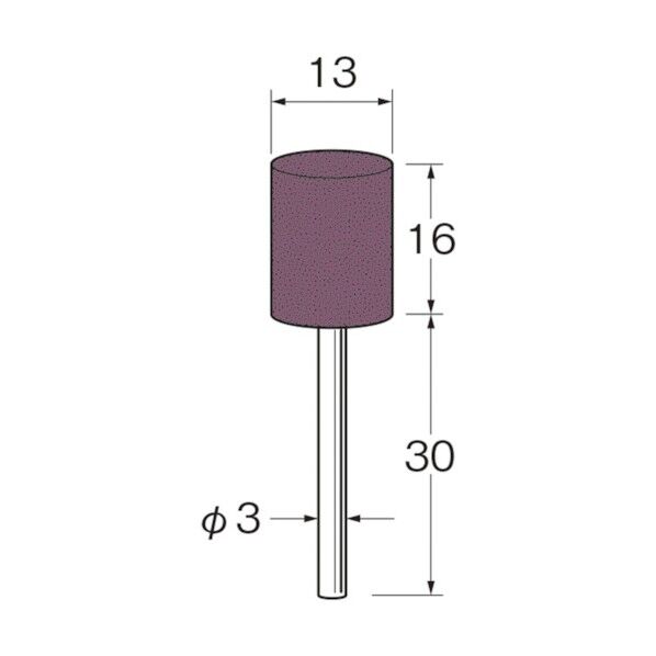 軸付グリーンカーボランダムゴム砥石外径(mm):13粒度(#):46 R3311 10本