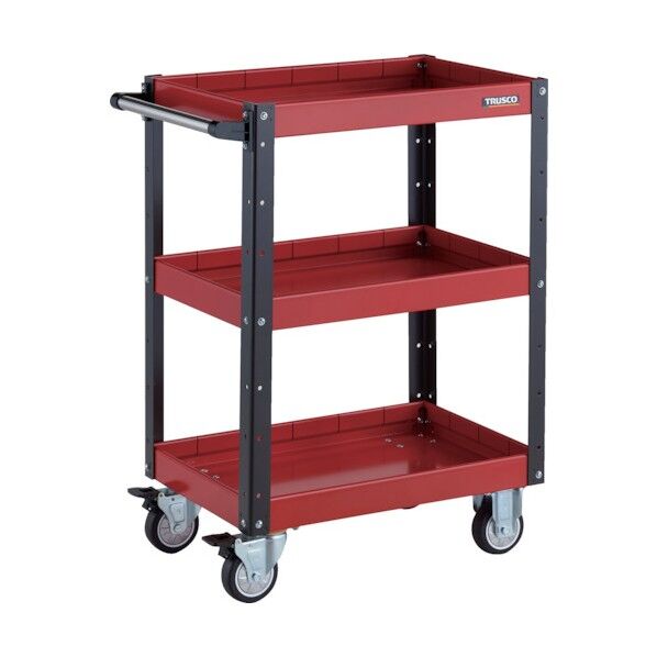 イーグルワゴン 600X400XH880 深型3段ウレタン車輪 レッド/ブラック EGW-963F3U-RBK 1点