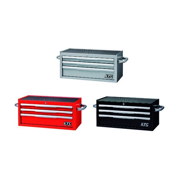 フラットトップチェスト(3段3引出し)シルバー EKR-2003