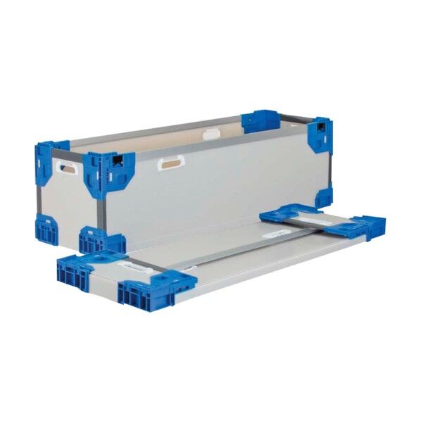 テクセルハイブリッド折りたたみコンテナー 608624 長尺折り畳みコンテナRS-SMグレー/ダークブルー1090×365×250 TERSSMGYDB1090X365X250 1点