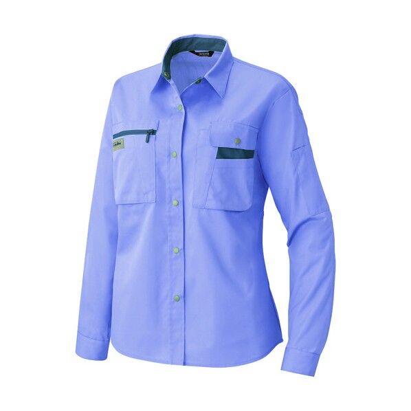 レディース長袖シャツ(薄地)AZ5329-076ミストバイオレット7 076ミストバイオレット 7 5329 1