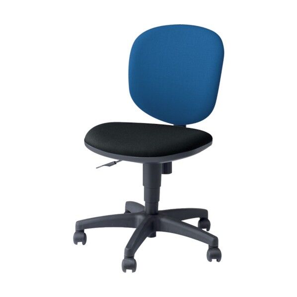 事務用チェア 背:ブルー/座:ブラック 肘なし SER510F-BLB 1点