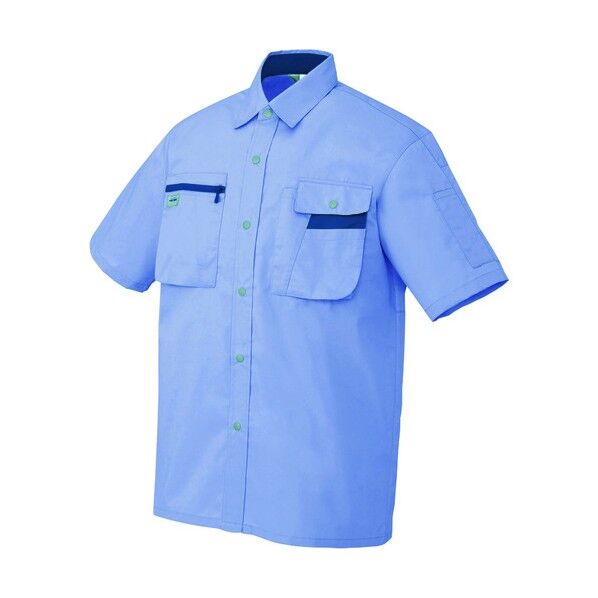 半袖シャツ(男女兼用) 076ミストバイオレット×ネイビー S 5326 1