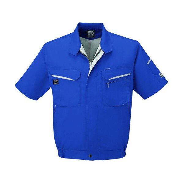 夏 半袖ブルゾン ブルー色 XLサイズ WA10470-4-XL 1点