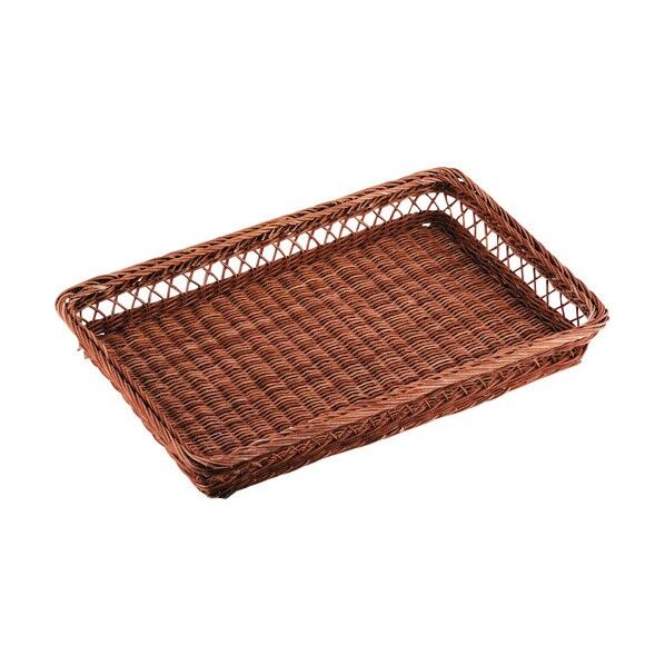 籐 スカシ浅型パンカゴ 46号 茶 16-730B 茶 46号 WKG21 1個