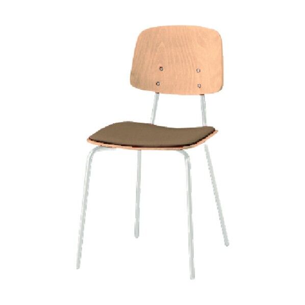 ノットワーク背座セパレートチェア座パッド付 背座ラスティックビーチL・脚ホワイト・布地サンドイエロー KLL-121C-GHY3 1点