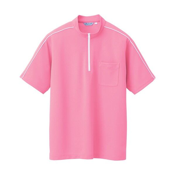 半袖クイックドライジップシャツ(男女兼用) 025ピンク 5 CL3000 1