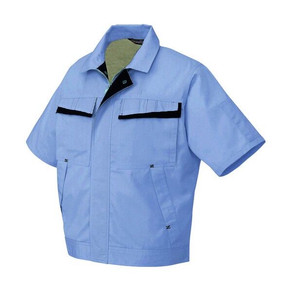 半袖ブルゾン（配色）（男女兼用） 076ミストバイオレット×ディープネイビー 3L 5571 1