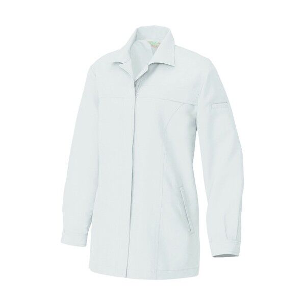 レディース長袖スモック(低発塵クリーンワーク)AZ1241-001ホワイトS 001ホワイト S 1241 1