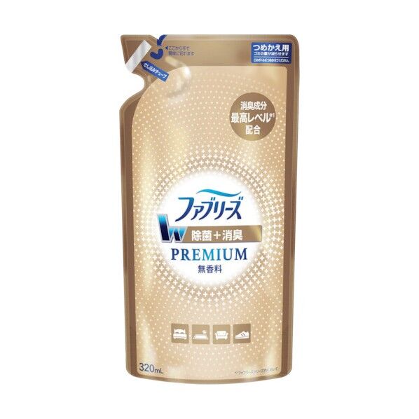 ファブリーズ W除菌+消臭 プレミアム スプレー 無香料 詰め替え 320ml 101839 1点