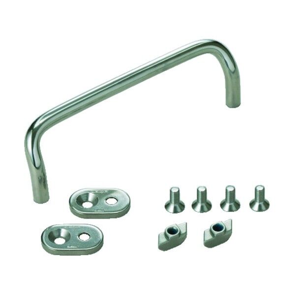 100041491 ステンレス鋼製丸棒取手アルミフレーム取付用セットAS-H-75-C-128-10 AS-H-75-C-128-10 1組