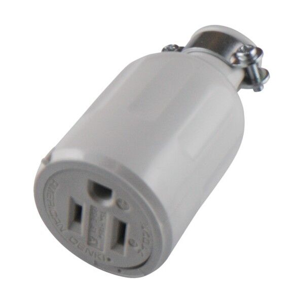 平刃形 ゴムコネクタボディ 接地2P15A125V 白色 7114GR-IV 1点