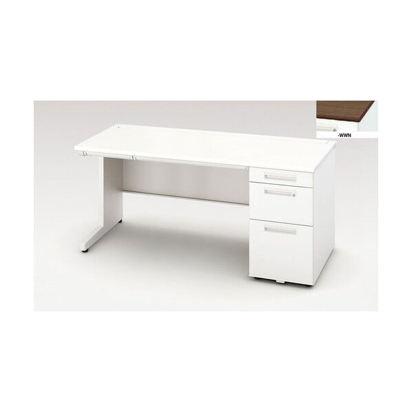 片袖デスク (ロングストローク引出し) XEHH167K-WWN 1点